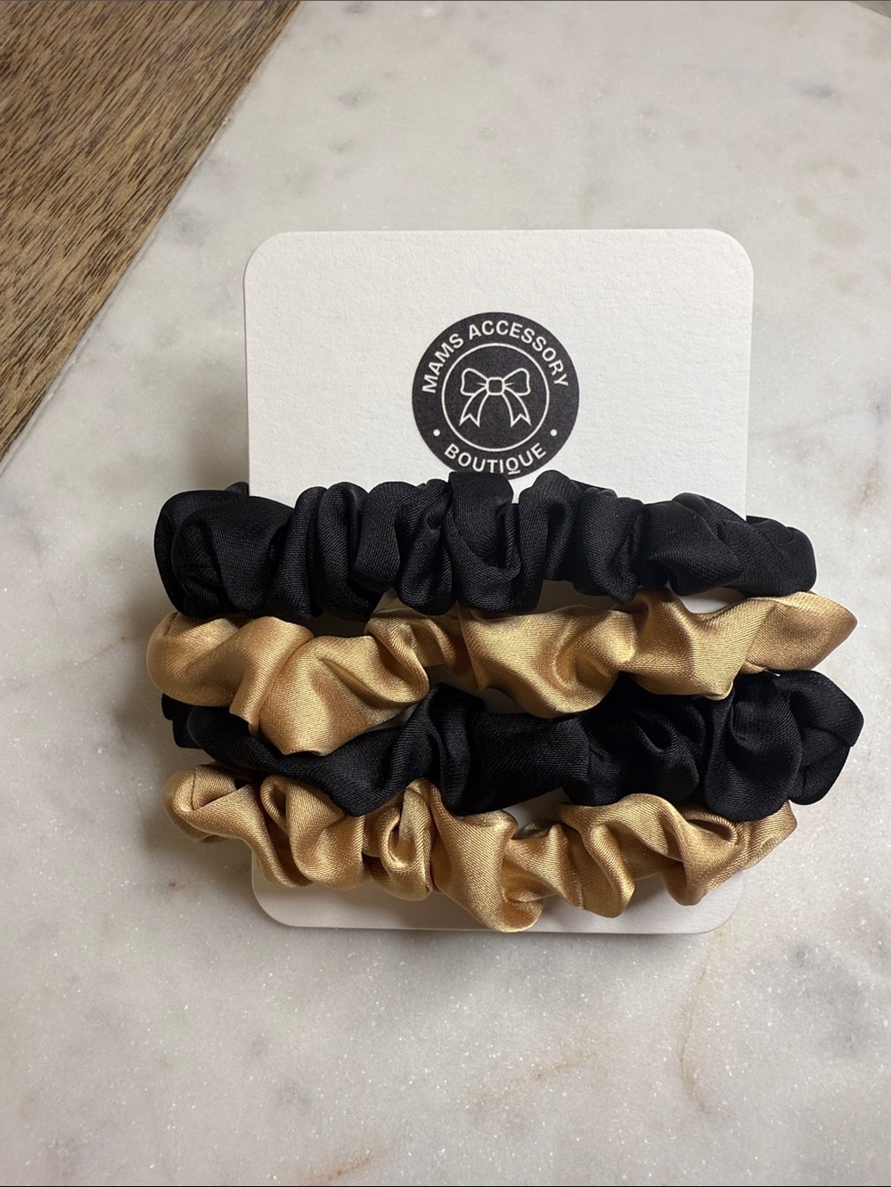 The Black & Gold Satin Set - 4 Pack